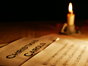carol sheet music and candle