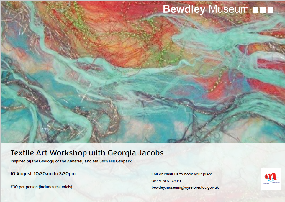 Textile art workshop poster. All information in text