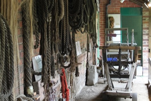 Exhibition display of old ropes