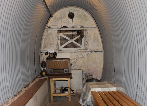 inside of air raid shelter