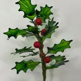holly leaves and berries made by resin dippping