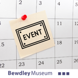 calendar with post it pinned to it with event printed on it. museum logo underneath