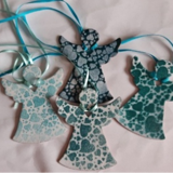 enamel handmade angel tree decorations