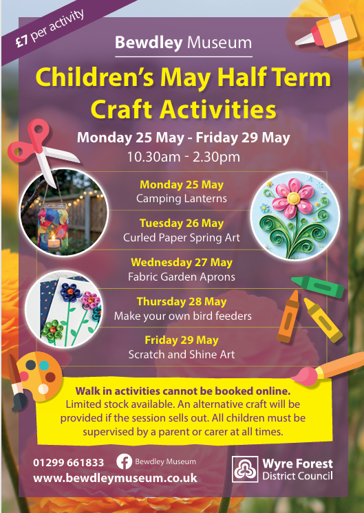children's May healf term activites as described on page