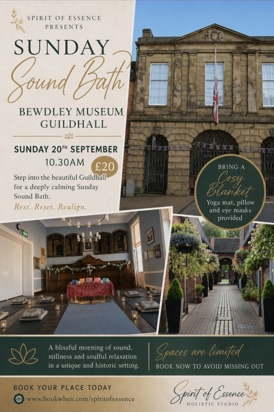 poster advertising the sound bth all information on page